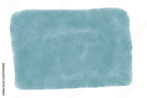 Light blue watercolor stain rectangular frame spot isolated  for banner design PNG