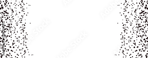 Black polka dot confetti frame background with empty copy space for banner design PNG