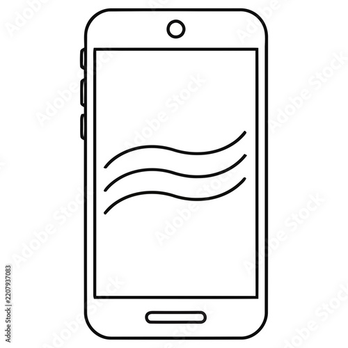 Smartphone with wavy lines icon