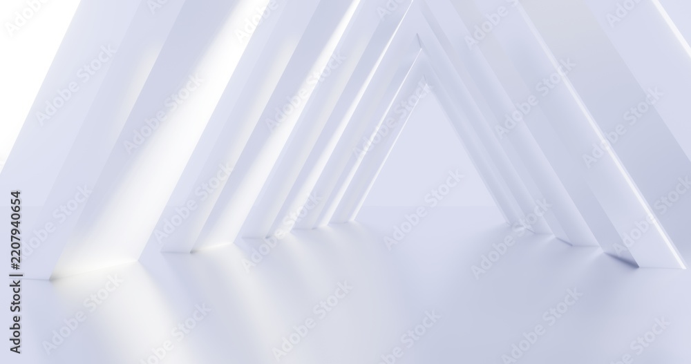 Fototapeta premium Architecture background geometric arched interior 3d render
