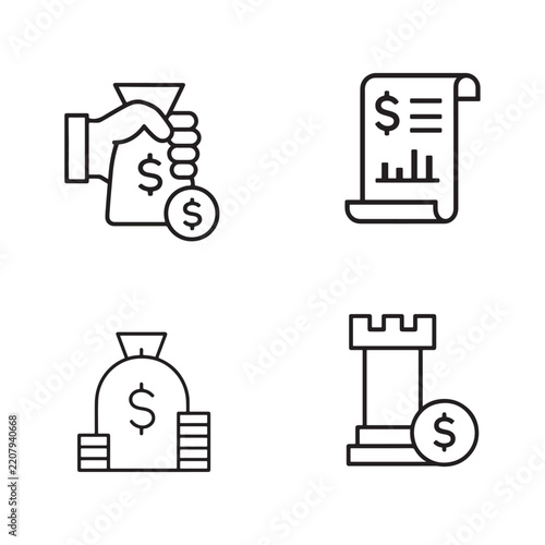 Financial Growth and Savings Icon Set