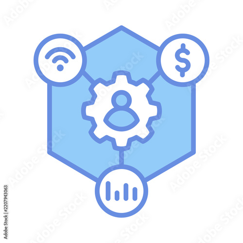 Facilitation Blue Filled Style Icon