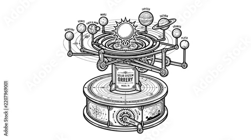 Orrery Model of the Solar System.