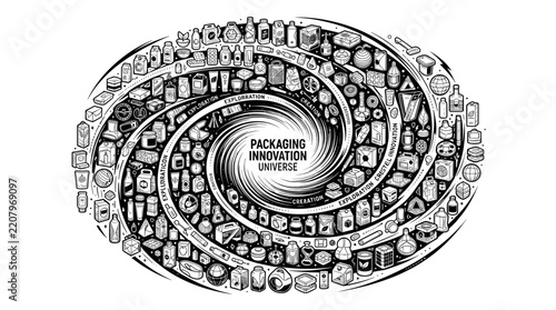 Packaging Innovation Universe Spiral Design.