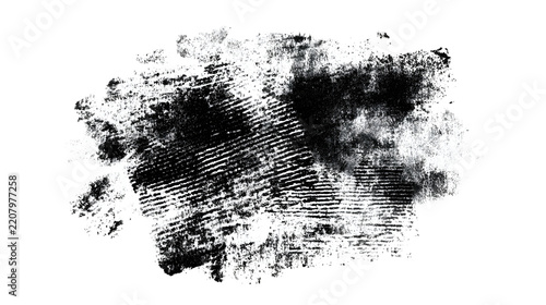 Black ink stamp texture with uneven messy pattern