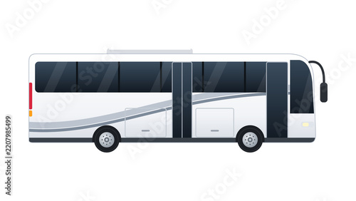 Fotografía White intercity coach bus, side view