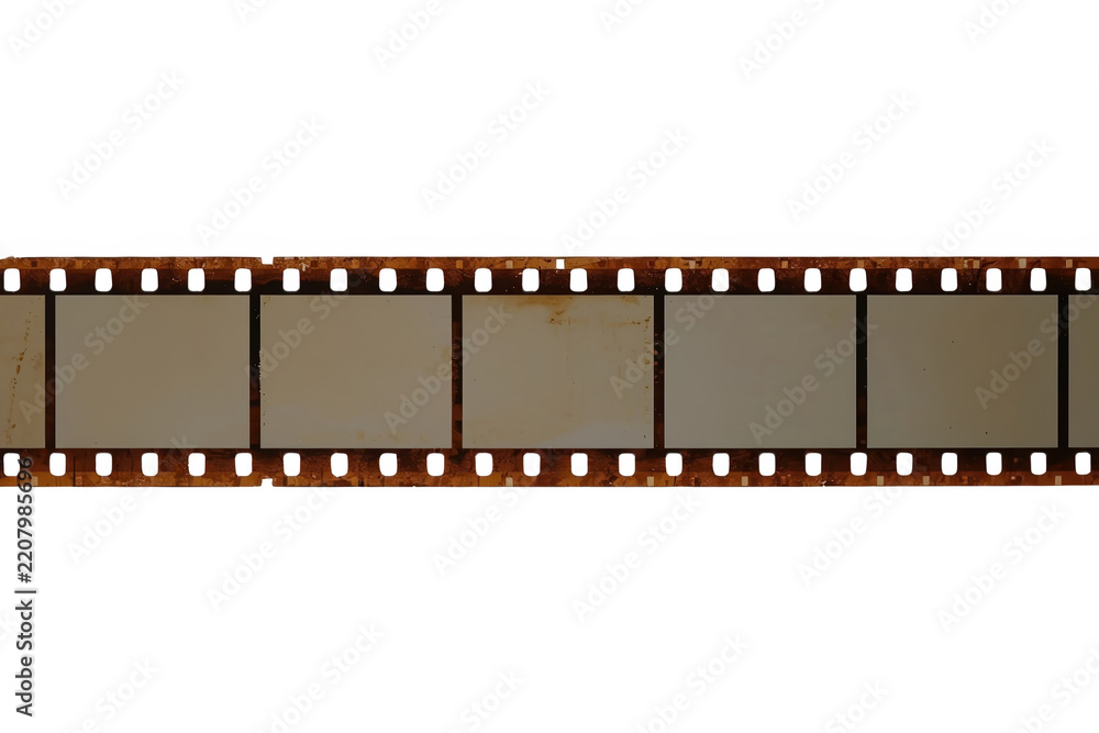 Fototapeta premium Vintage photographic film strip transparent background asset
