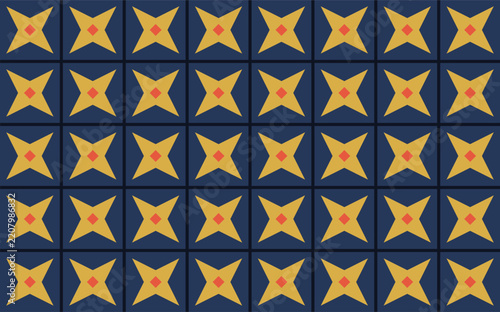 Abstract Geometric Seamless Star Pattern Vector Background