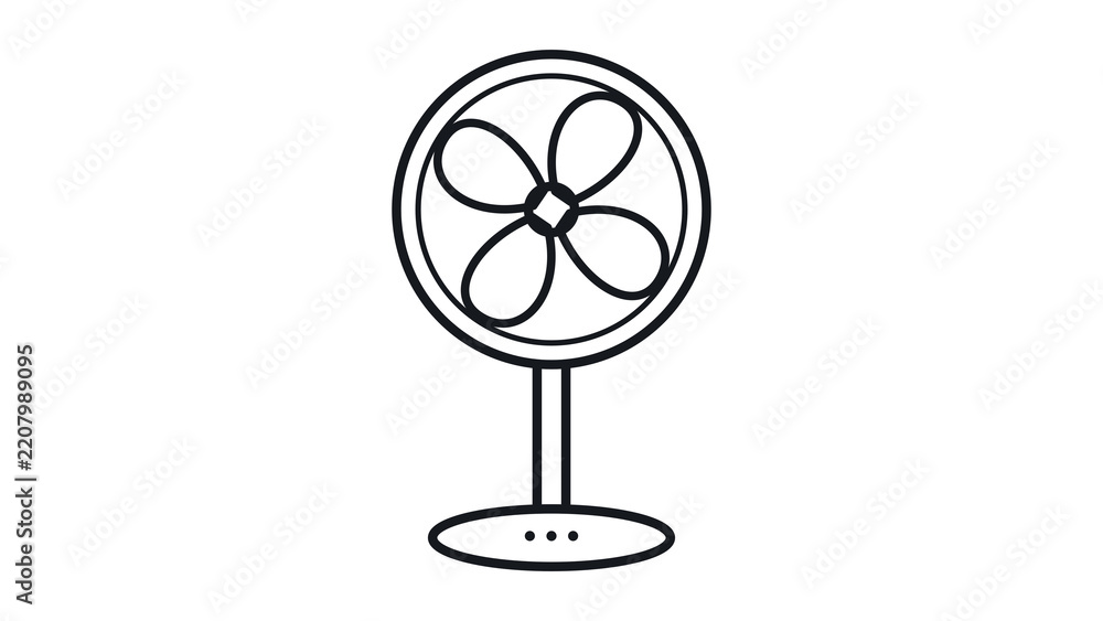 Obraz premium Desk fan line art icon
