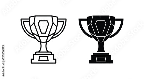 Two trophy icons in different styles