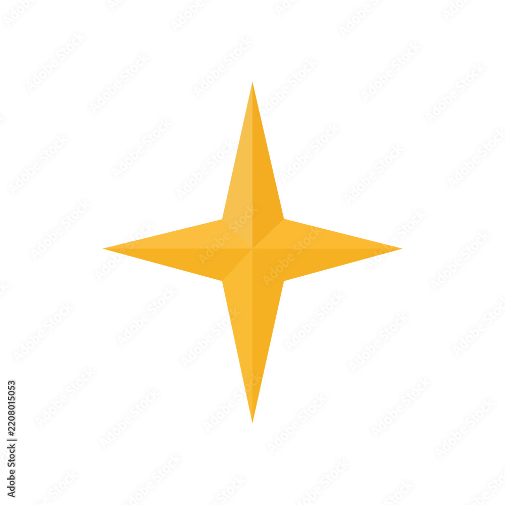 Fototapeta premium Golden Sparkle Star Christmas Festive Decoration Icon