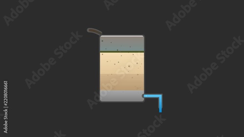 Bio-sand Filter Water Purification System Animation with Multi-Layered Filtration and Fluid Flow