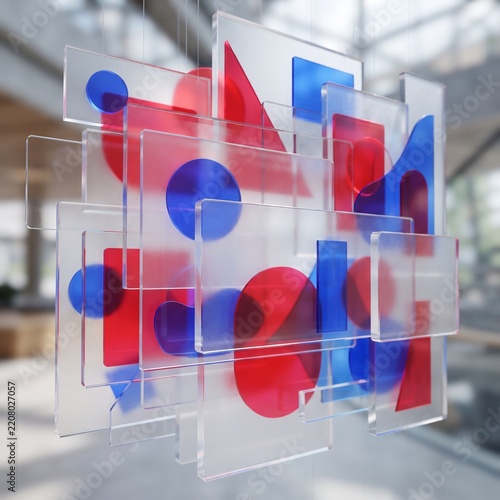 Glass layers creating modern background
