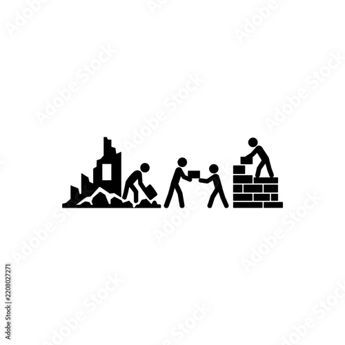 Collective postwar community rebuilding icon