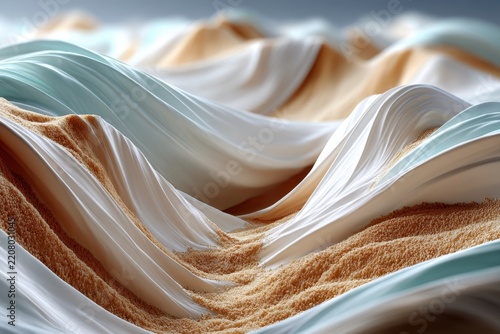 Abstract Flowing Fabric and Granular Landscape