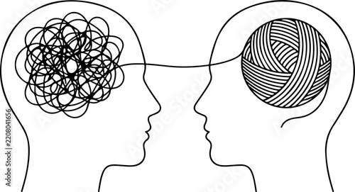 Mental health therapy concept of transforming chaos into clarity
