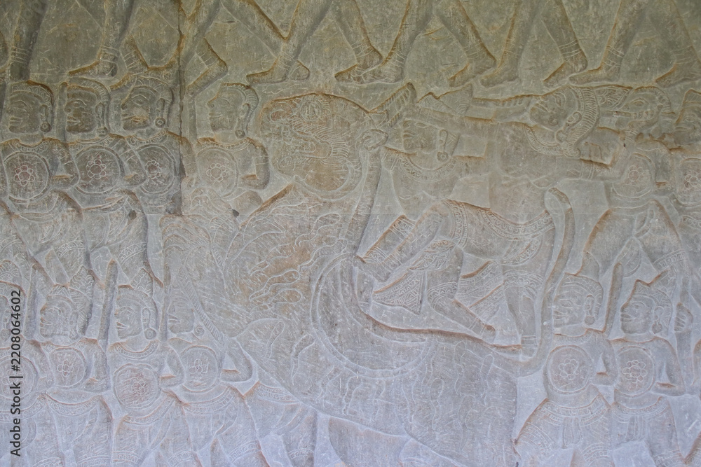 Fototapeta premium ruined khmer hindu and buddhist temple (angkor vat) in angkor in siem reap in cambodia 