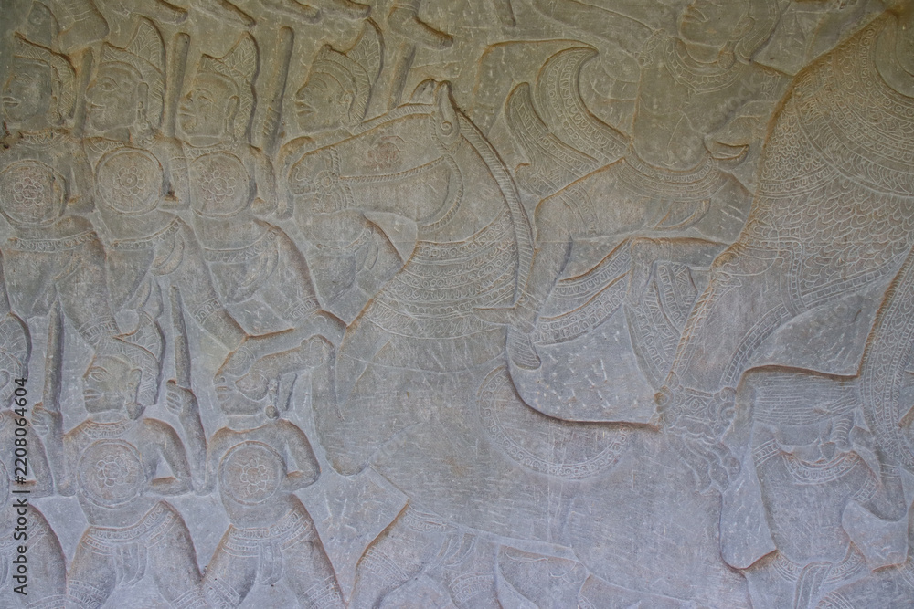 Obraz premium ruined khmer hindu and buddhist temple (angkor vat) in angkor in siem reap in cambodia 
