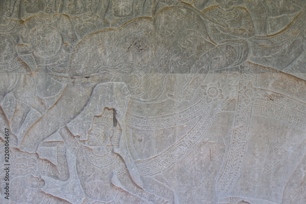 Obraz premium ruined khmer hindu and buddhist temple (angkor vat) in angkor in siem reap in cambodia 