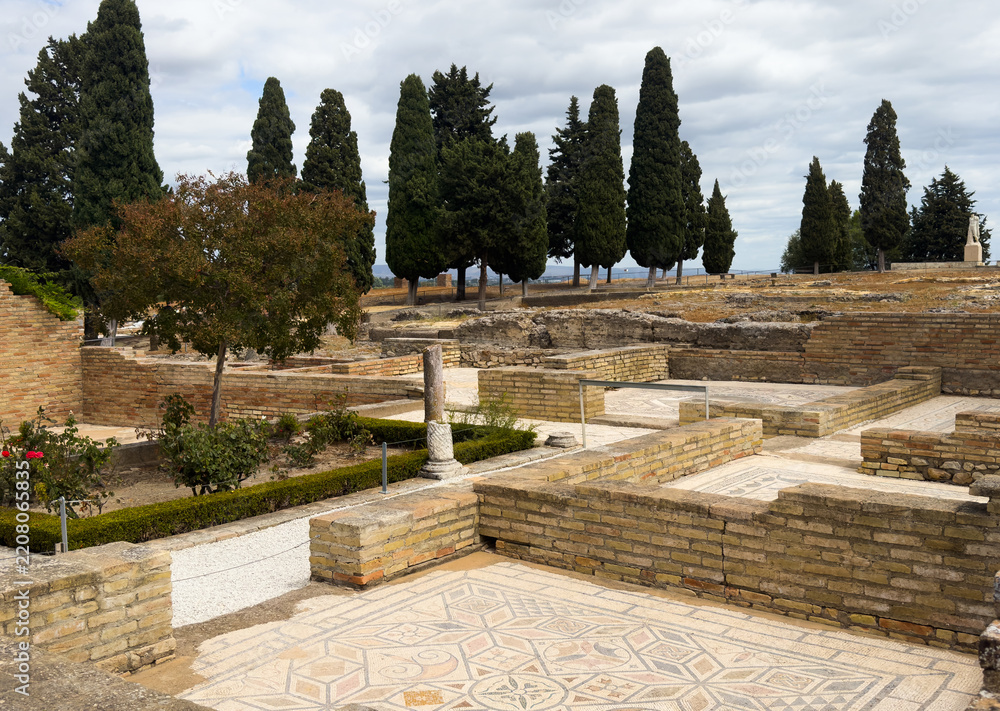 Fototapeta premium Italica, an ancient Roman city in Hispania; its site is close to the town of Santiponce in the province of Seville, Spain.