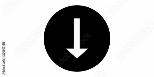 Down Arrow Circular Black Icon