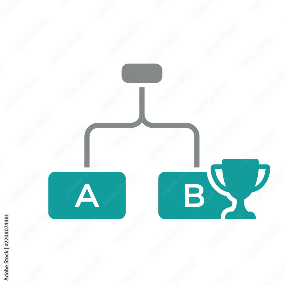 Obraz premium A B Testing Comparison with Winning Variant Vector Icon