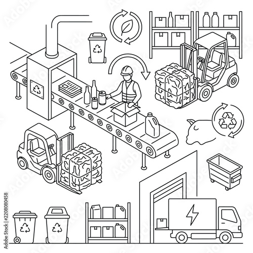 Smart Factory and Industrial Automation Concept Illustration