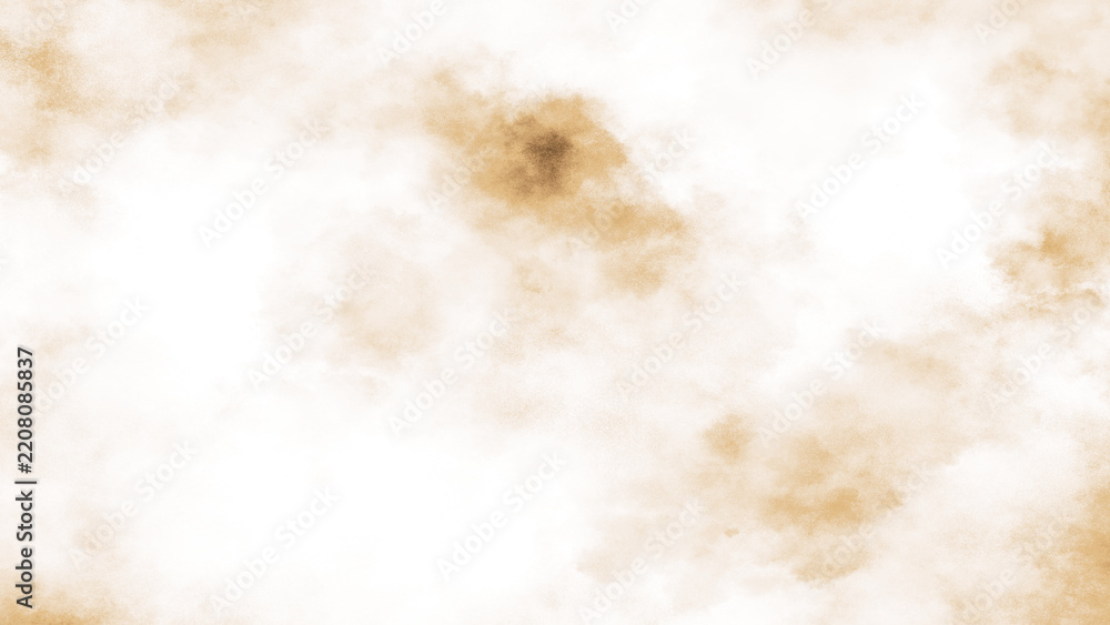 Naklejka premium Dust sand cloud on a dusty road or sepia toned watercolor smoke. Brown particles splattered on white background image