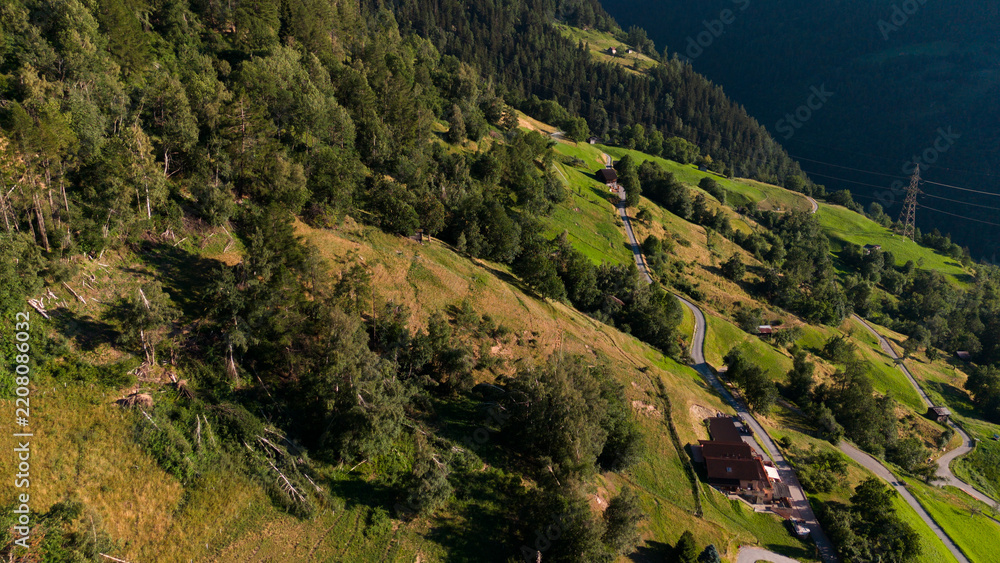 Obraz premium Village landscape with alps mountains 