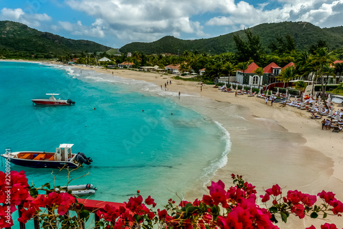 View of Saint Barthelemy island and ocean, Caribbean
