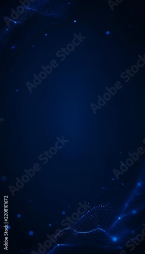 Deep navy blue gradient abstract background with soft glowing particles for modern design projects