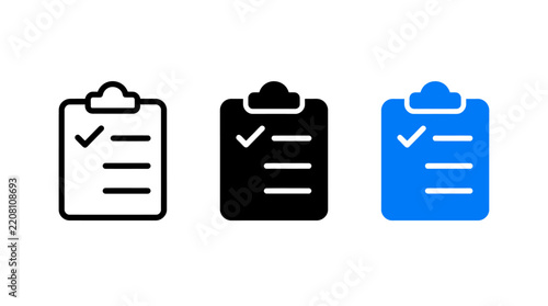 Obraz na plátně Online questionnaire checklist and survey checklist vector icon set symbol desig
