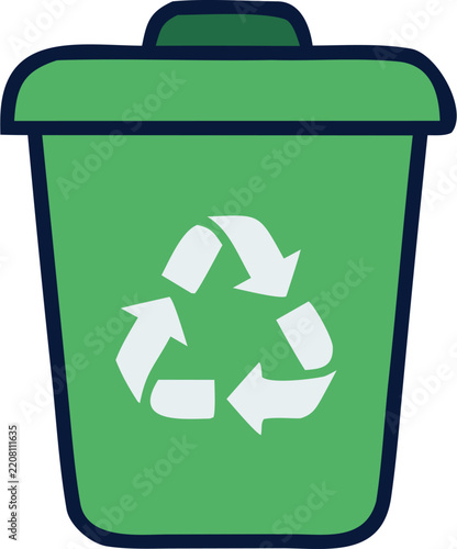 Waste Reduction Recycling Bin Zero Waste Management Concept Vector