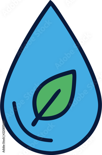 Water Conservation Eco Drop Sustainable Resource Concept Vector