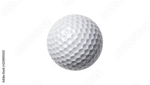 White dimpled golf ball, isolated on transparent background