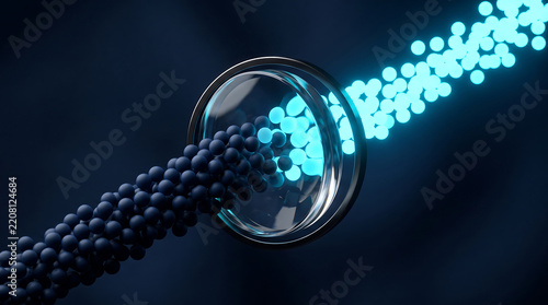 Scientific visualization of molecular structure transformation through transparent medium
