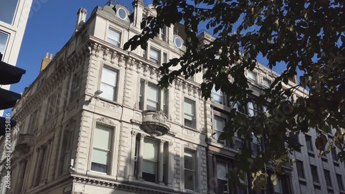 Low Angle View of Classic Victorian Stone Facade in London
