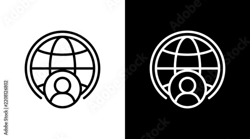 Internet User White Icon Set Design