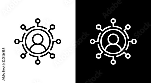 Social Network White Icon Set Design