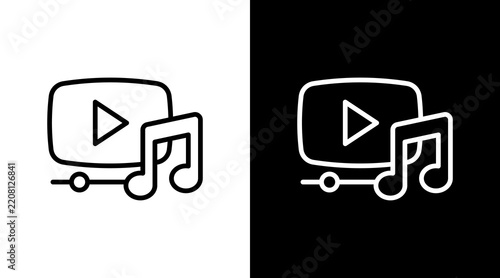 Music White Icon Set Design