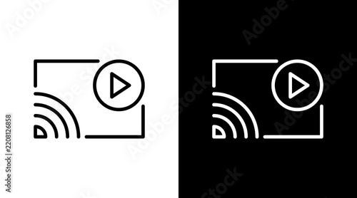 Streaming White Icon Set Design