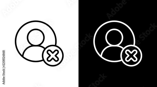 Delete User White Icon Set Design