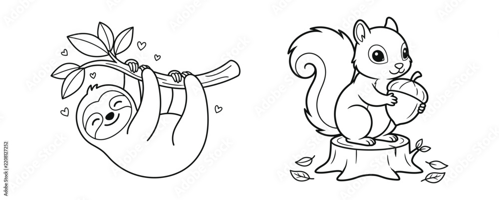 Obraz premium Panda bear eating bamboo illustration for children