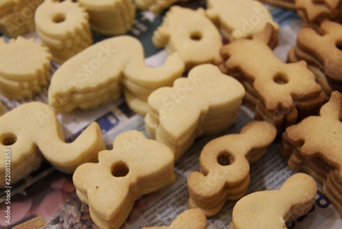 Linzer cookies, Christmas candy on a table