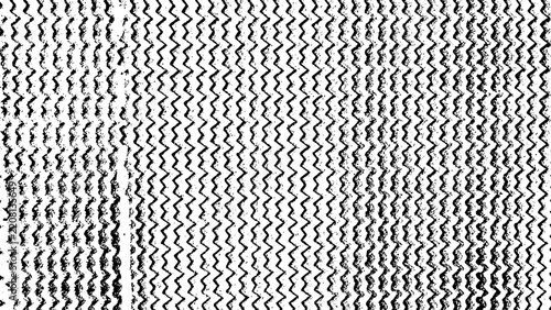Black and white vector grunge texture background featuring vertical zigzag chevron patterns, woven textile grain, knitted fabric noise, and distressed overlay.