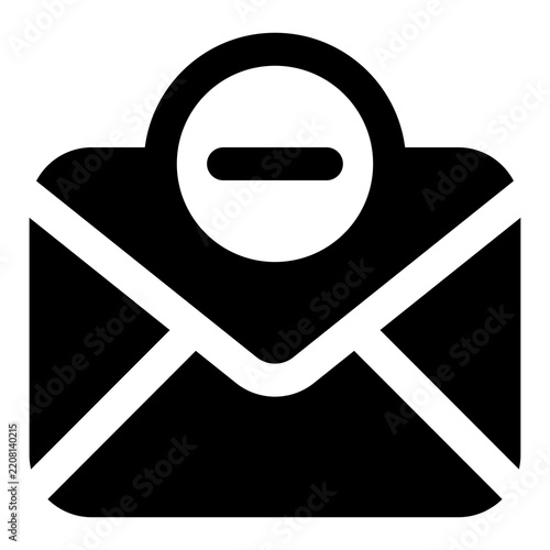 Plakat Solid Email Subtract Icon – Remove Mail Message Symbol 