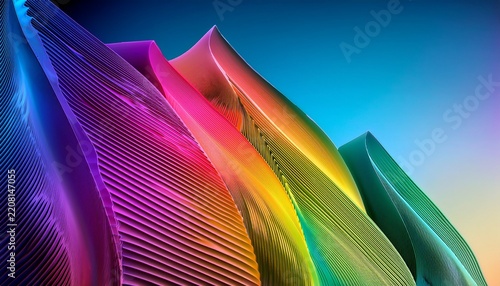 vivid multi colored gradients flowing over abstract structures creating a modern and stylish architectural design