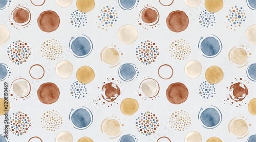 Watercolor Abstract Circles Seamless Pattern