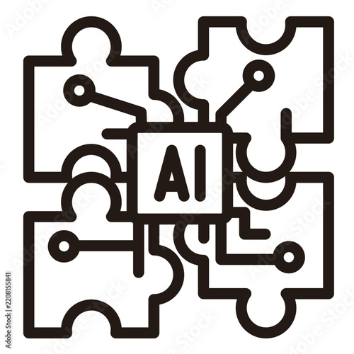 Ai Puzzle Solution  Icon Element For Design  