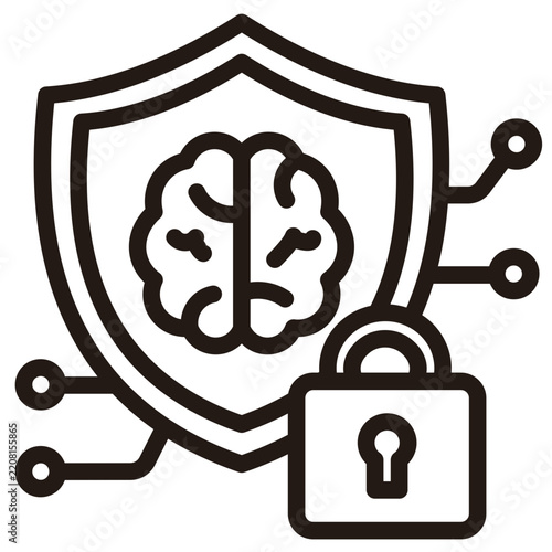 Ai Cyber Security  Icon Element For Design  